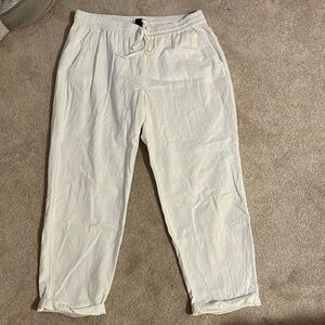J. Crew White Linen Pants - Size 14